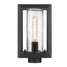  2073-OPST NB-SD - Smyth NB Post Mount - Outdoor in Natural Black with Seeded Glass Shade